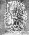 black and white thumbprint